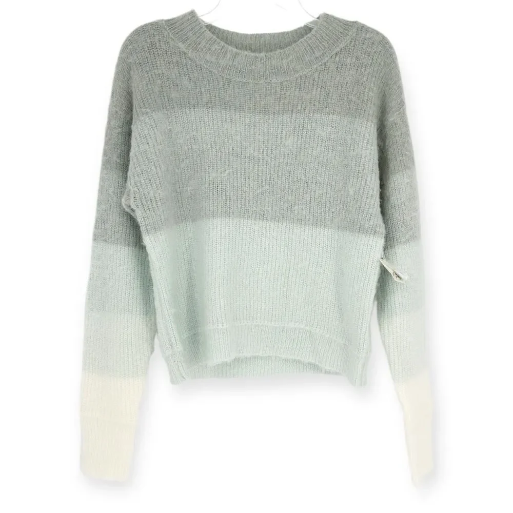 FREE PEOPLE NWT Autumn Sky Pullover Sweater in Cloud Combo Wool - size S‎